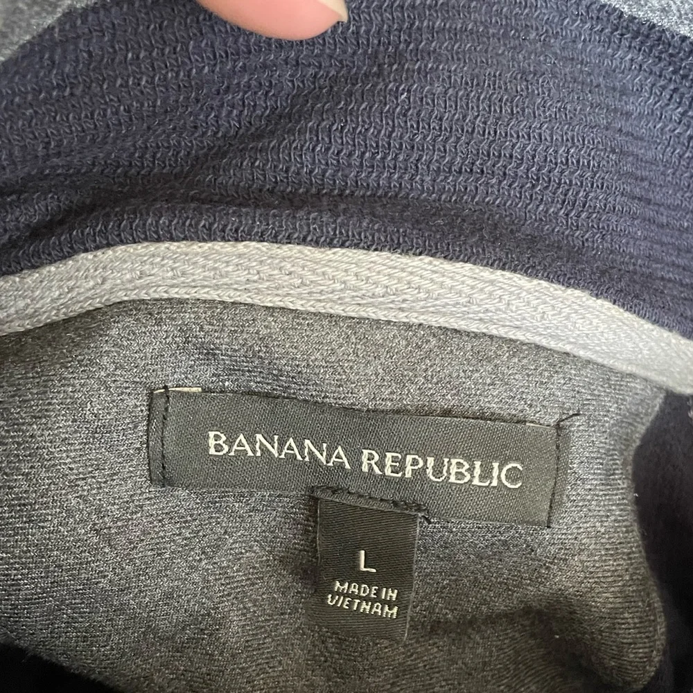 Banana Republic Men’s Sweater Quarter Zip Pullover Cotton Navy Blue Size Large